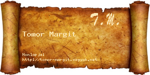 Tomor Margit névjegykártya